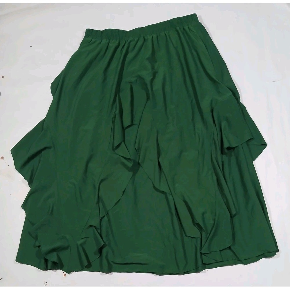 Scarlet Darkness Ruffle Chiffon Pockets Maxi Skirt Size 2XL Renaissance Pirate